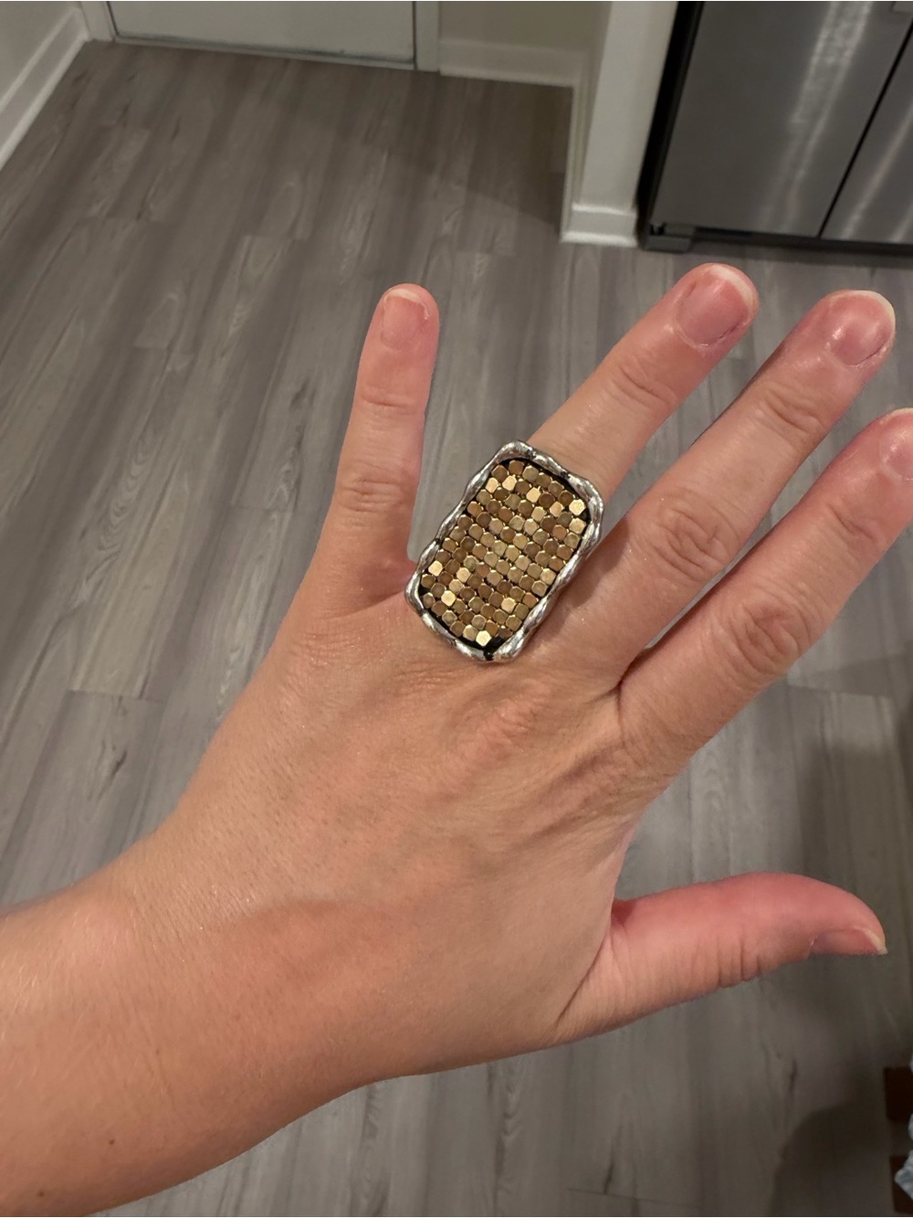 Zara Gold Mosaic Statement Ring